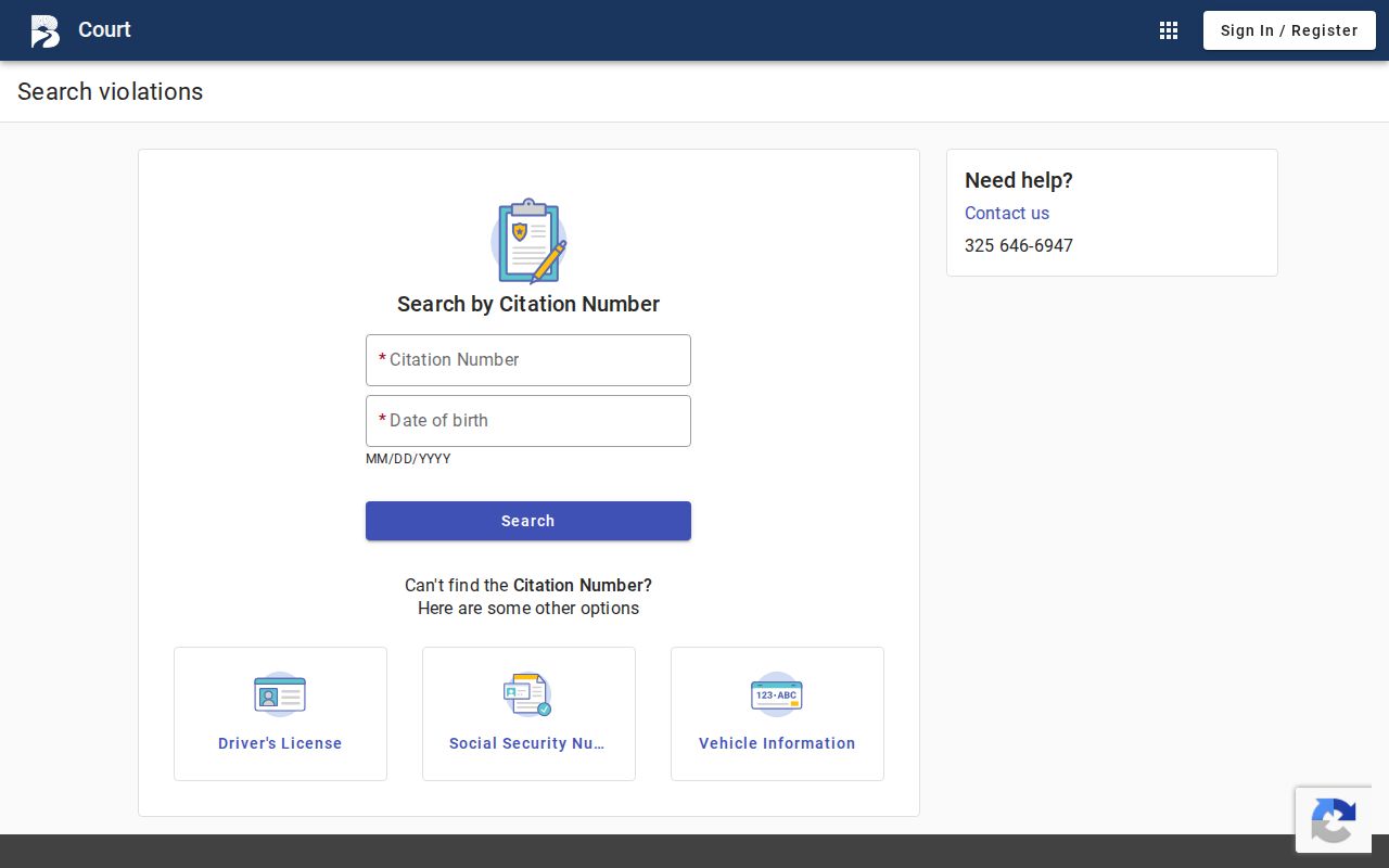 Brownwood warrant search citation portal fields