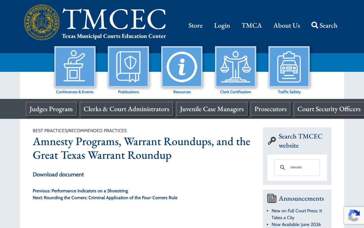 Brown County municipal warrant Texas courts roundup education reference